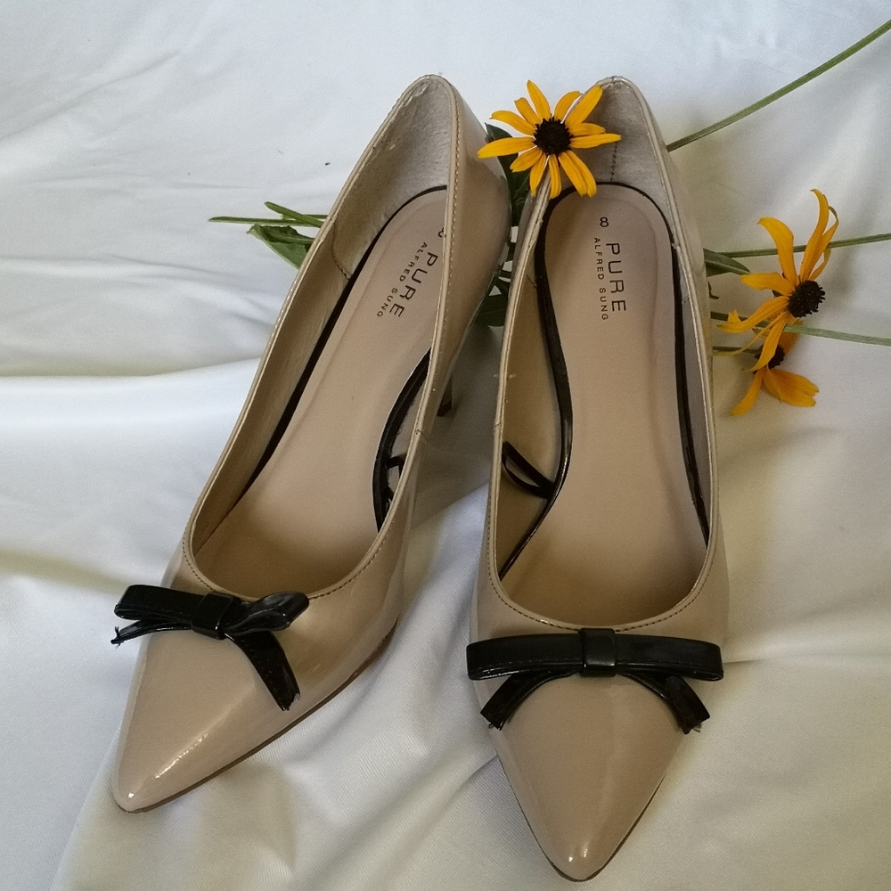 Alfred Sung Nude Effie Heels